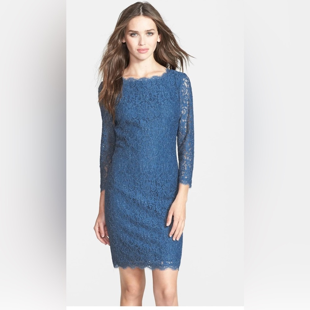 Adrianna Papell Lace Overlay Sheath Dress